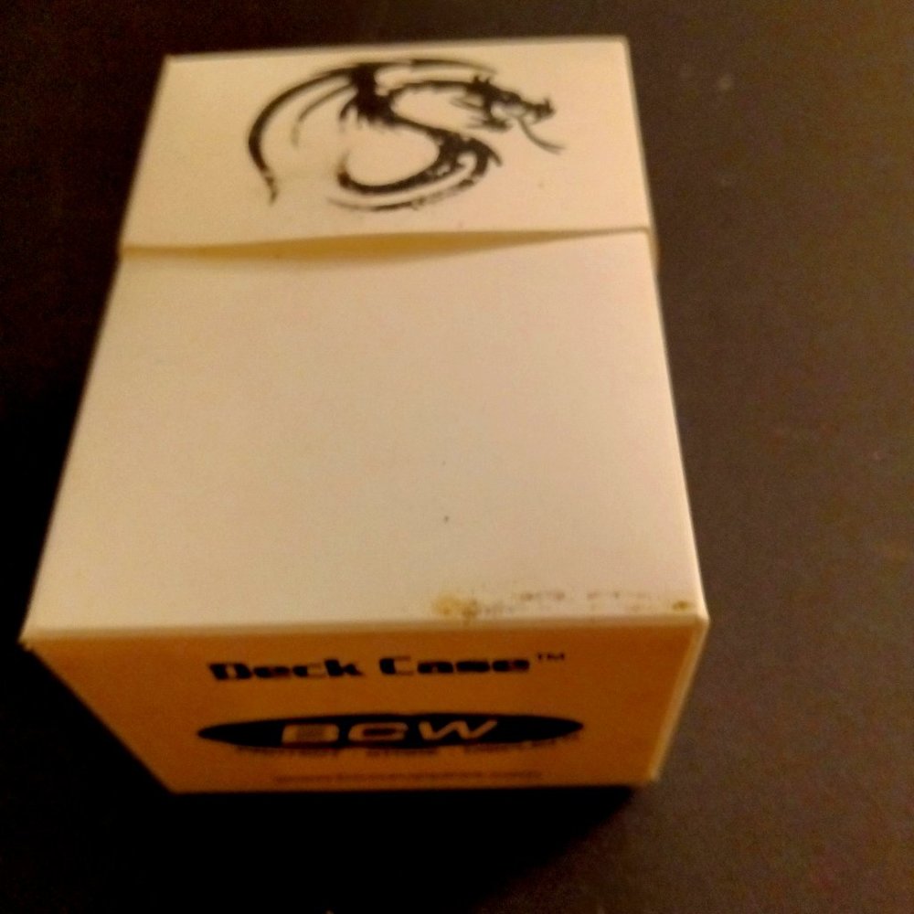 white plastic deck bcw holder